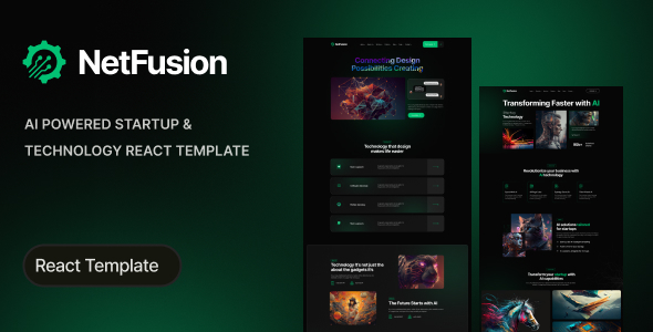 NetFusion - AI-Powered Startup & Technology React Template - Technology Site Templates
