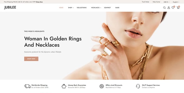 Jubilee - Jewelry Fashion Store Shopify 2.0 Responsive Theme