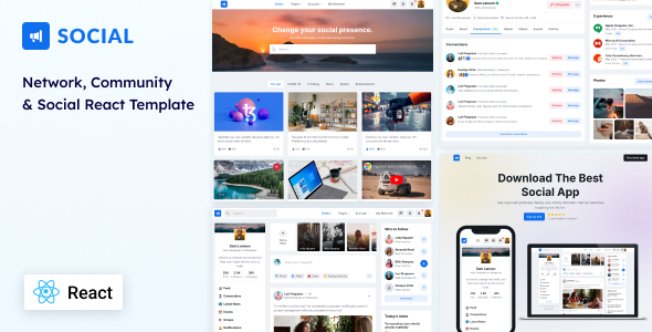 Social - Network & Community React Template - Miscellaneous Site Templates