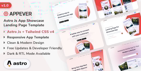 Appever - Astro Js App Showcase Template