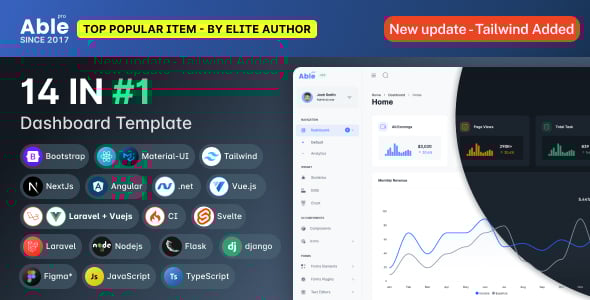 Able Pro | Bootstrap, Tailwind, React, Nextjs, Angular, Vue, Asp, Laravel Admin Dashboard Template