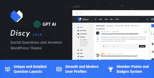 Discy - Social Questions and Answers WordPress Theme Discy - Social Questions and Answers WordPress Theme