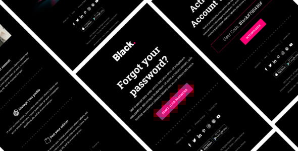 Black - Notification & Transactional Email Templates
