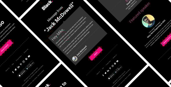 Black - Notification & Transactional Email Templates