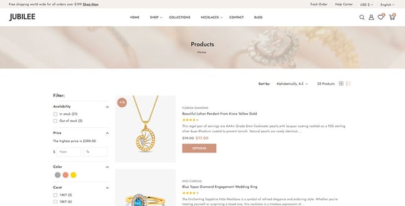 Jubilee - Jewelry Fashion Store Shopify 2.0 Responsive Theme