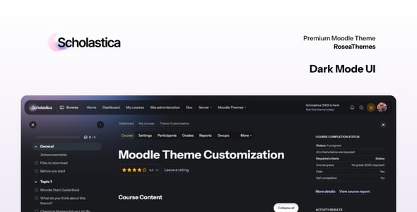 Scholastica - Premium Moodle Theme with Course Filter