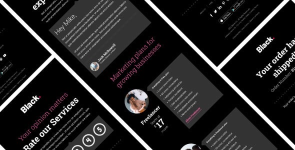 Black - Notification & Transactional Email Templates
