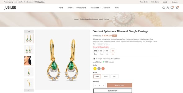 Jubilee - Jewelry Fashion Store Shopify 2.0 Responsive Theme