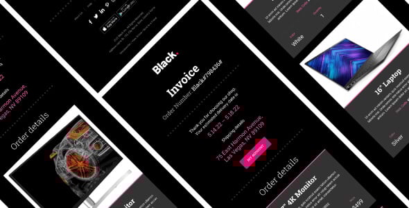 Black - Notification & Transactional Email Templates