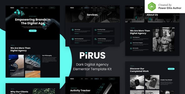 PIRUS – Dark Digital Agency Elementor Template Kit