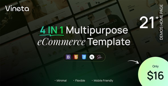 Vineta - Multipurpose eCommerce HTML, Next.js, React Template - Shopping Retail