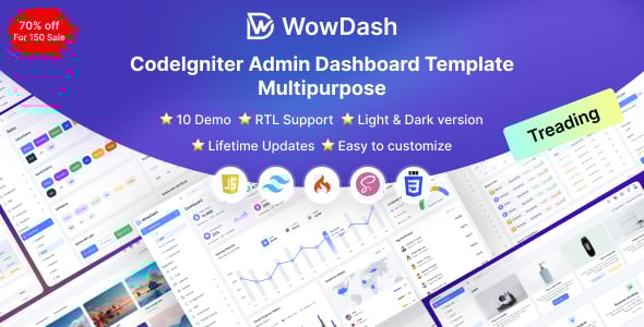WowDash - Tailwind CSS - Multipurpose Admin Dashboard CodeIgniter Template
