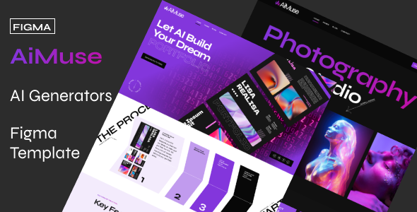 AiMuse – AI Portfolio Generator Figma Template - Technology Figma