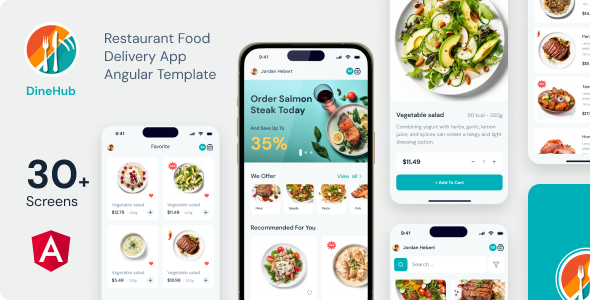 DineHub - Restaurant Food Delivery Angular Mobile App | PWA with Laravel Backend - Mobile Site Templates
