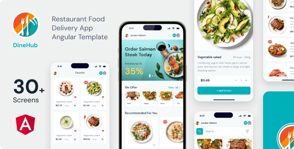 DineHub - Restaurant Food Delivery Angular Mobile App | PWA with Laravel Backend