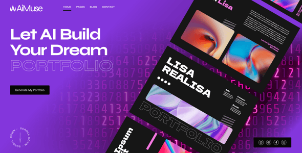 AiMuse – AI Portfolio Generator Figma Template AiMuse – AI Portfolio Generator Figma Template