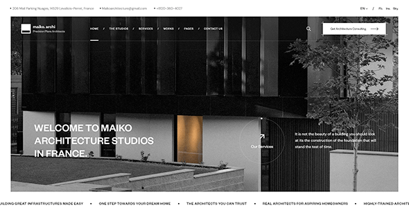 Maiko - Architecture and Interior Design WordPress Theme