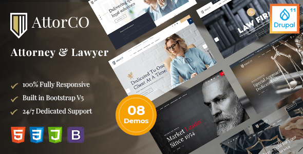 AttorCO - Attorney & Lawyers Drupal 11 Theme