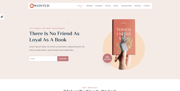Wonted - Book & Author Landing page